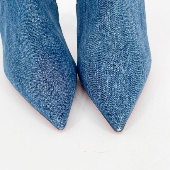 Christian Louboutin Denim Kate Botta Alta Loubijeans Over the Knee Boot EU 37.5 - Picture 9 of 16
